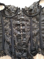 ESCORA Korsage Schwarz Gr. 70 B, Corsage, Spitze, Schleife, Transparent, Haken 