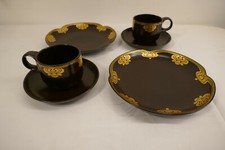 Rosenthal Bodil Kaffeegedecke 2 St. = 6 Teile braun gold studio linie