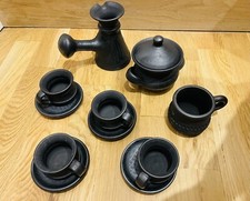 Kaffeeset schwarz Ton