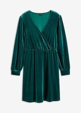 Samtkleid Gr. 48/50 Brillantgrün Damenkleid Minikleid Partykleid Abendkleid Neu*