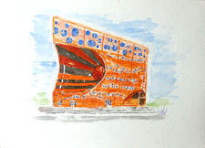 Original Aquarell  - Le Cube