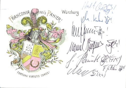 Studentika würzburg corps - ak, würzburg,