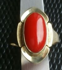 Ring Koralle 3,46ct. 585 / 14k  Gold Altgold Kein Schmelzgold 4,07 Gramm wie neu