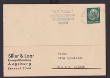 Augsburg Bayern Deutsches Reich Drittes Reich Karte Postsache SST Auf
