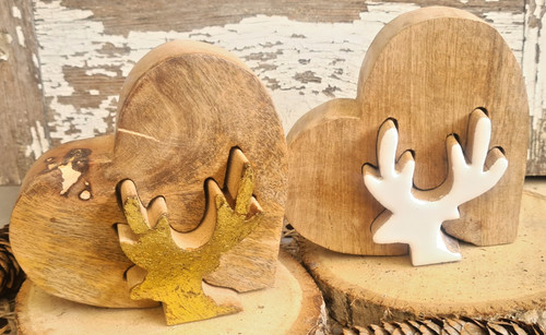 Herz hirsch elch holz braun - hirsch,