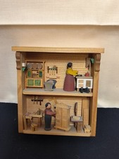 Erzgebirge Holzminiatur Wohnstube und Schreinerwerkstatt Diorama von Graupner 