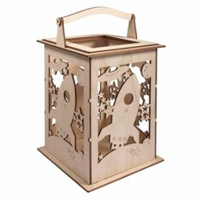 Laterne Rakete Holz  für Kinder Lampion Bastelset  nachhaltig DIY Set