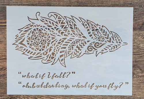 Schablonen feder mit text - schablonen,