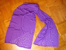  Schal, lila mit silbernen Sternen, leichter Sommerschal