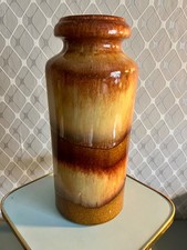 Große SCHEURICH Keramik-Vase 517-30 | Vintage 70er Jahre 30cm beige braun