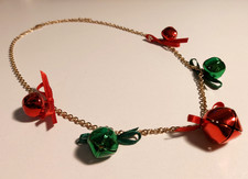 Weihnachten Kette Advent Glocken metallic rot grün gold Retro Look Vintage Style