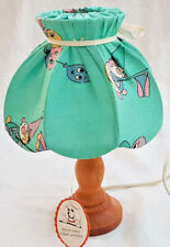 Neu Waldi Tisch-Lampe Tisch-Leuchte Holzfuss Nachttisch-Lampe Lampenschirm Stoff