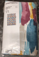 Ikea SANDTIMOTEJ Bettwäscheset, 3-teilig, Bunt Neu 240x220/80x80 cm