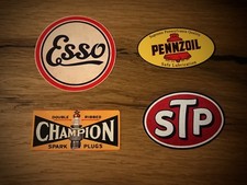 4x Aufkleber USA Vintage Style V8 Oldtimer Esso Pennzoil Champion STP 76 #105