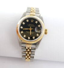 Rolex Datejust Damenuhr Diamanten Stahl/Gold Ref. 69173 black
