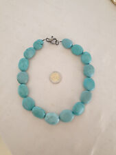 Exklusive handgefertigte Türkis-Kette, Natursteine, 48 cm, Unikat, ungetragen