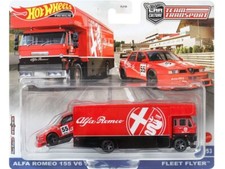 FLEET FLYER & Alfa Romeo 155 V6 Ti  - red / black - HOT WHEELS 1:64