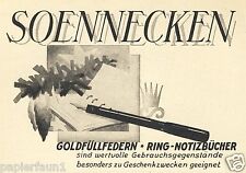 Soennecken Füllfeder Reklame von 1926 Füller Goldfüllfeder Ringbuch Werbung Ad