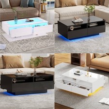 Modern LED Couchtisch Sofatisch Wohnzimmertisch für Wohnzimmer Schlafzimmer Neu