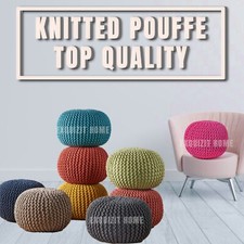 Rund gestrickter pouf große - gestrickter,
