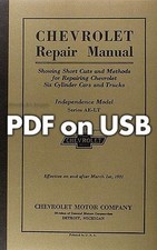 1929-1933 Chevrolet Reparatur Manuell Set Pdf USB Auto Und Truck Shop Service