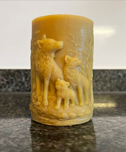 Kerze wolfsrudel handarbeit - "wolfsrudel",