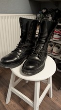 boots and braces Stiefel Gr. 43 10 Loch Schwarz Gothic Punk