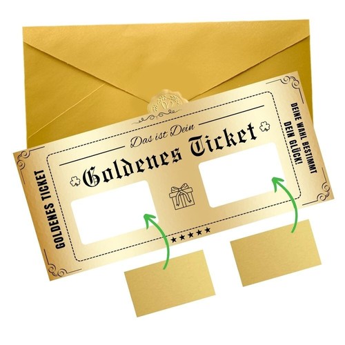 Goldenes ticket geschenkkarte - ticket,