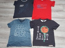 4x T-Shirt Shirts Gr. 146 152 Junge Arist Feel the Risk Cosmic Space blau Sommer