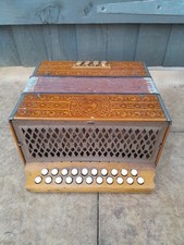 Melodeon Hohner Pokerwork 2915 F/C Akkordeon Vintage funktionstüchtig