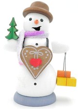 Kuhnert - Original Erzgebirge Räucherfigur, Mann, männlicher Schneemann - Lebkuchen