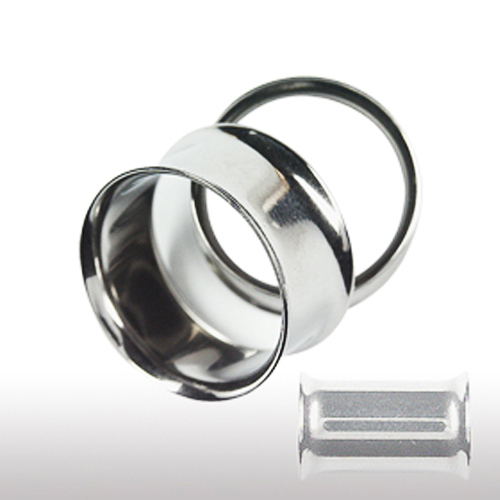 Stahl flesh tunnel - tunnel, double