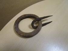 alter Eisen Ring Krampe Kettenring  Stall 0,5 kg  Konvolut Garten Rost Deko KR 3