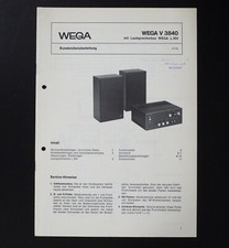 Original WEGA V 3840 Vollverstärker Service Manual / Service Anleitung S-3