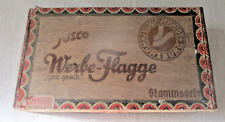 alte Zigarrenkiste JUSO Werbe Flagge Stammsorte Holzkiste Zigarrenschachtel