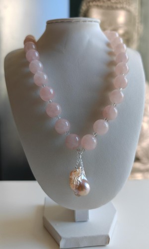 Handgemachte rosenquarz kette - handgemachte,