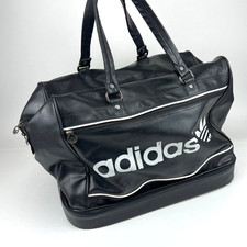 Adidas Sport Bag 70's Vintage Space Age Mid Century Black Bowling Weekender