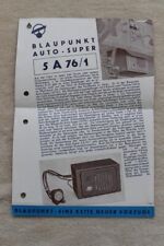 32B 688 Vorkrieg Oldtimer Blaupunkt Auto-Super 5 A 76/1 IDEAL Berlin Prospekt