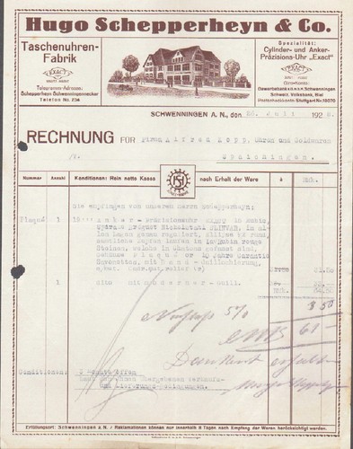 Schwenningen rechnung - a.,