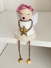 Handmade Weihnachten Dekoration Schutzengel Kantenhocker Tontopf Handbemalt