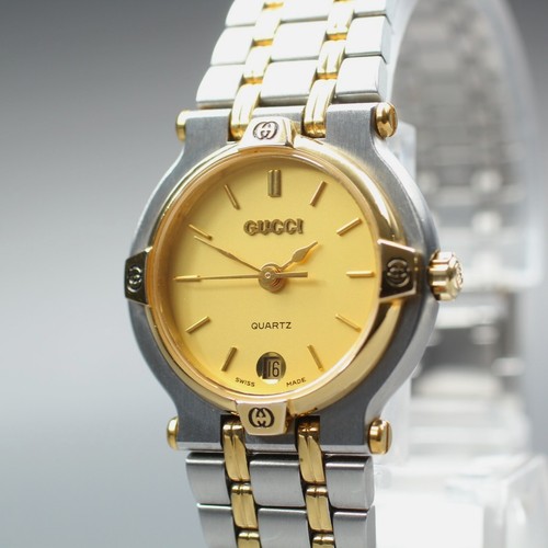 Gucci 9000l gold dial - gucci, damenuhr