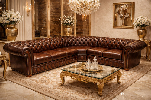 Chesterfield luxus leder - chesterfield,