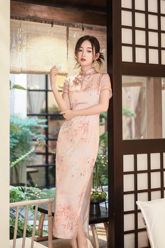 Langes chinesisches damenkleid - langes,
