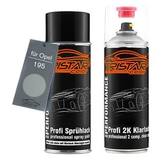 Autolack 2K Spraydosen Set für Opel 195 Shiny Rock Metallic Basis 2K Klarlack