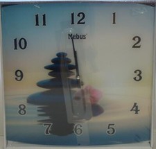 MEBUS Glas Quarz Wanduhr / Uhr