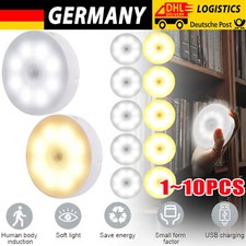 1-10x LED Nachtlicht mit Bewegungsmelder USB Wiederaufladbar LED Sensor Licht DE