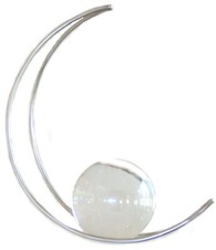 Original Kugelmond mit 90 mm Kristallglaskugel Edelstahl stilvolles Mobile