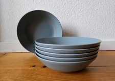 6 x Ikea Dinera Teller  Suppenteller Grau-blau matt  22cm 18691
