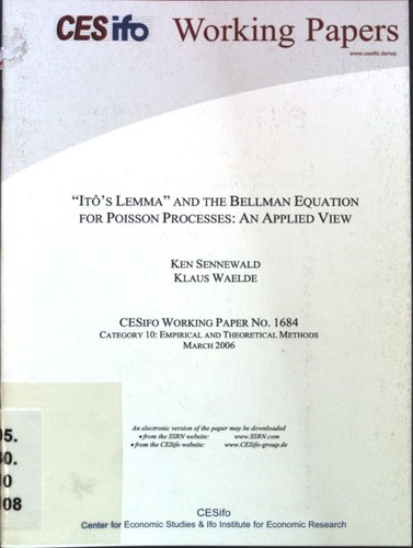 Ito lemma and the bellman - and,