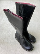 Kickers Stiefel unbenutzt FRIME3 NOIR Gr. 38 Leder schwarz beige Ziernähte